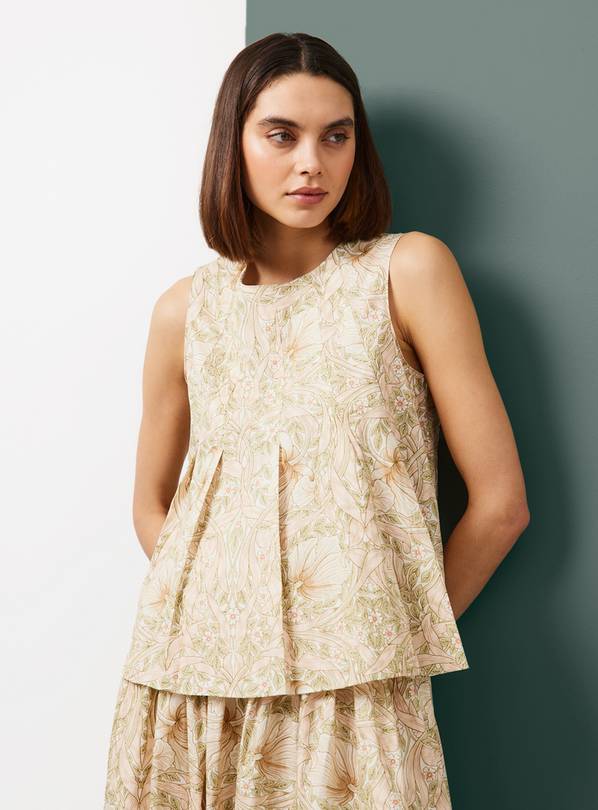 Tu x Morris & Co. Pimpernel Print Pleated Shell Top 12